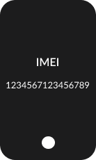 Imagem ilustrativa representando um celular com o número de IMEI na tela