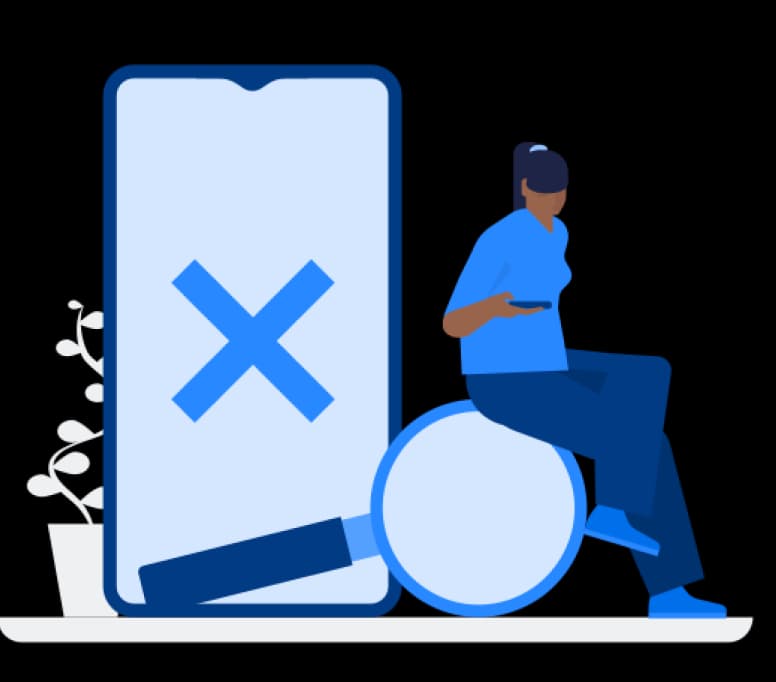 Smartphone com um erro