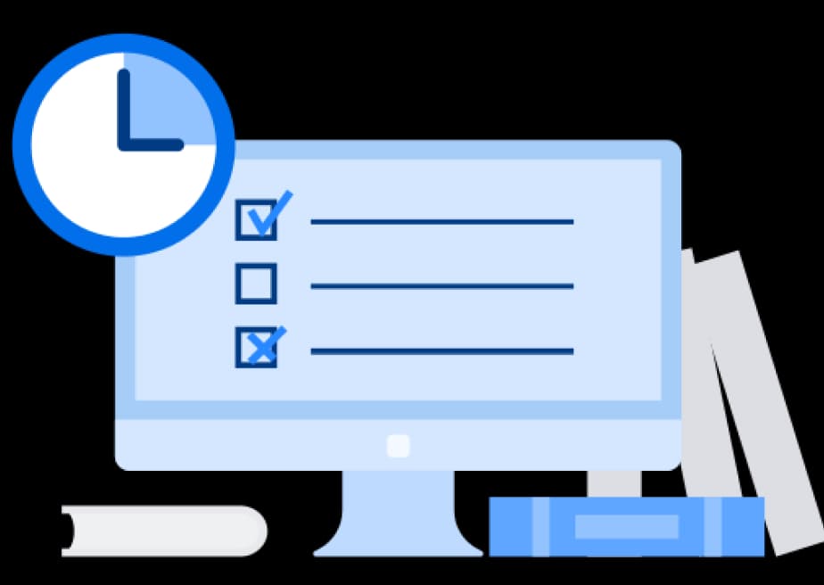 Computador com checks concluídas